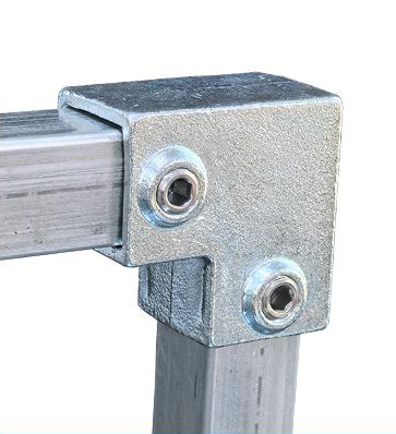 Raccord d'angle 90° pour tube carré galvanisé – Série 125F