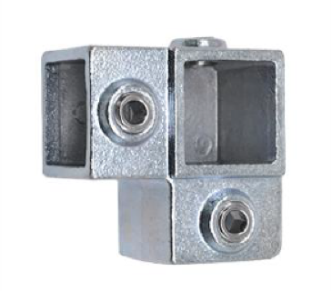 Raccord d'angle 3 voies 90° – Série 128F, tube galvanisé