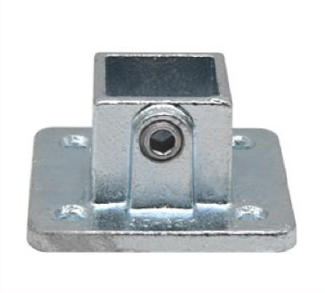 Panneau de pied angulaire pour tube carré – Série 131F, galvanisé