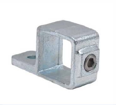 Raccord à œillet patte simple pour tube carré – Série 199F, galvanisé