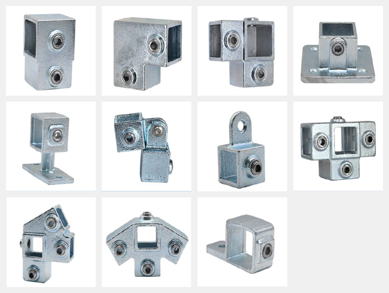 Raccord de charpente partie haute – Série 191F, tube carré galvanisé